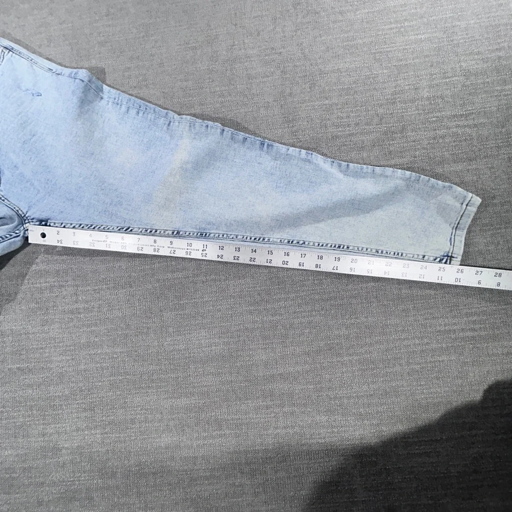 Zara Skinny Cropped Jeans Mens 32 Light Wash Blue NEW Distressed Ripped Tapered